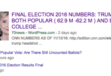 Google Search for “Final Election Results” Turns up Fake News at the Top finalresults